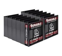 Samsill Durable 3 Ring Binder Made in The USA, 3-Inch D Ring Binder, Holds 625 Sheets, Customizable Clear View Cover, Black 12 Pack