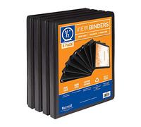 Samsill Durable .5 Inch Binder, Made in The USA, Round Ring Customizable Clear View Binder, Black, 8 Pack (S88410)