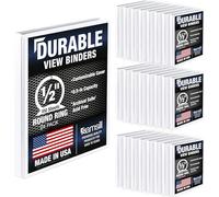 Samsill Durable .5 Inch Binder, Made in The USA, Round Ring Customizable Clear View Binder, White, 24 Pack (MP248417)