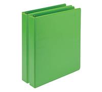 Samsill Earth’s Choice Biobased Durable Fashion Color 3 Ring View Binder, 1 Inch Round Ring, Up to 25% Plant Based Plastic, USDA Certified Biobased, Lime Green, Value Two Pack