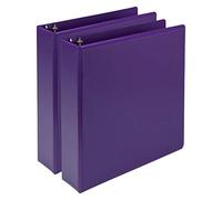 Samsill Earth’s Choice Biobased Durable Fashion Color 3 Ring View Binder, 2 Inch Round Ring, Up to 25% Plant Based Plastic, USDA Certified Biobased, Purple, Value Two Pack