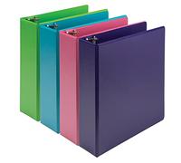 Samsill Earth’s Choice, Durable Fashion Color 3 Ring View Binder, 3 Inch Round Ring, Up to 25% Plant-Based Plastic, Eco-Friendly, USDA Certified Biobased, Multi-Color Bulk Binder 4 Pack (MP48689)