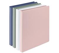 Samsill Earth's Choice, 0.5-Inch Durable D-Ring View Binder 4 Pack, USDA Certified Biobased, Eco-Friendly, Boho Assortment