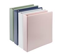 Samsill Earth's Choice, 1.5-Inch Durable D-Ring View Binder 4 Pack, USDA Certified Biobased, Eco-Friendly, Boho Assortment