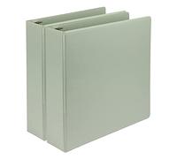 Samsill Earth's Choice, 2-Inch Durable D-Ring View Binder 2 Pack, USDA Certified Biobased, Eco-Friendly, Sage Green