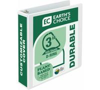 Samsill Earth's Choice, 3-Inch Durable D-Ring View Binder 2 Pack, USDA Certified Biobased, Eco-Friendly, White