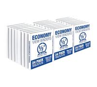 Samsill Economy 0.5 Inch 3 Ring Binder, Made in The USA, Round Ring Binder, Customizable Clear View Cover, White, 24 Pack