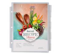 Samsill Junior 8 Tab Recipe Dividers, Recipe Sleeves, Sheet Protector Dividers with Tab Inserts, Clear, Super Heavyweight, Top Loading, 3 Hold Punched, Fits 8x9 Inch Mini Recipe Binders, Archival Safe