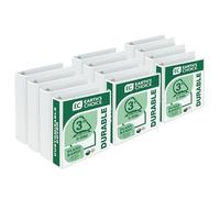 Samsill Plant-Based 1.5 Inch Durable Round Ring, Made in USA, View Binder, Eco-Friendly, USDA Certified Biobased, 12 Pack with 6 White/6 Black Binders