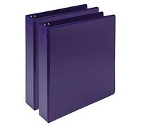 Samsill Plant-Based 1.5 Inch Durable Round Ring, Made in USA, View Binder, Eco-Friendly, USDA Certified Biobased, 2 Pack, Purple