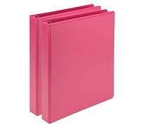 Samsill Plant-Based 1 Inch Durable Round Ring, Made in USA, View Binder, Eco-Friendly, USDA Certified Biobased, 2 Pack, Berry Pink