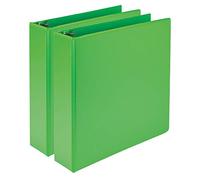 Samsill Plant-Based 2 Inch Durable Round Ring, Made in USA, View Binder, Eco-Friendly, USDA Certified Biobased, 2 Pack, Lime Green