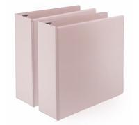 Samsill Plant-Based 3 Inch Durable D-Ring, Made in USA, View Binder, Eco-Friendly, USDA Certified Biobased, 2 Pack, Rose