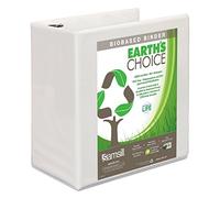 Samsill Plant-Based 5 Inch Durable D- Ring, Made in USA, View Binder, Eco-Friendly, USDA Certified Biobased, White