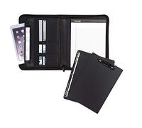 Samsill Professional Padfolio Bundle, Includes Removable Clipboard, 0.5-Inch Round Ring Binder with Secure Zippered Closure and 10.1 Inch Tablet Sleeve, Black, Full Size (70829)