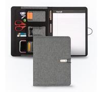 Samsill Professional Padfolio, Recyled Water Bottle Material, rPET, Business Portfolio for Men and Women, with 8.5 x 11 Writing Pad, Contrast Gray/Black