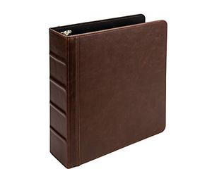Samsill Vintage 2" Mini 3 Ring Binder, 9.1" x 9.25" Fits 8.5" x 5.5" Paper and Recipe Sheets, Brown