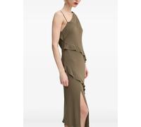 SAMSOE SAMSOE asymmetric ruffle midi dress - Green XS-S-M-L