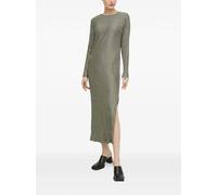 SAMSOE SAMSOE textured long-sleeve midi dress - Green XS-S