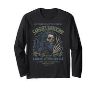 Samson Barbershop Funny Christian Long Sleeve T-Shirt
