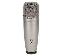 Samson C01U Pro - USB Studio Condenser Microphone with a Headphone Output for Zero-Latency Monitoring - Silver