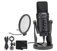 Samson G-Track Pro USB 24-bit Studio Condenser Mic with Audio Interface with The G-Track Pro Pop Filter and Cleaning Cloth - Top-Value Microphone Bundle