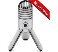 Samson Meteor Microphone Cardioid Headphone Monitoring Mute Stand Chrome Retro