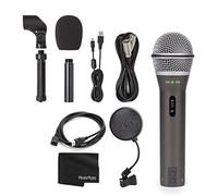 Samson Q2U Recording & Podcasting Pack (Gray) + Pop Filter + USB 2.0 A Male to A Female Extension Cable + Cleaning Cloth - Great Recording and Podcasting Bundle