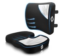 Samsonite - 2 in 1 - Lumbar Support and Seat Cushion, High Grade Motion Balanced Memory Foam, Fits Most Office Chairs and Car Seats, Elevate Your Work & Life and Enhances Focus Throughout Your Day