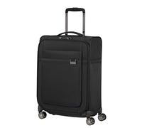Samsonite Airea Spinner Cabin Suitcase, 55 cm | Black, hardside suitcase, 55H x 40W x 20D cm, 41 L, 1.8 kg, with TSA lock, recessed double wheels and built-on-pocket design