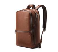 Samsonite Classic Leather Slim Backpack, Cognac, One Size, Classic Leather Slim Backpack