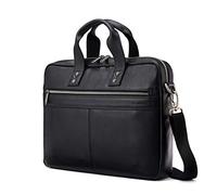Samsonite Classic Leather Slim Brief, Black, One Size