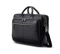 Samsonite Classic Leather Toploader Briefcase, Black, One Size