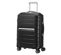 Samsonite Flux Spinner Cabin Suitcase, 55 cm | Black, expandable hardside suitcase, 37/44 L, with smooth-rolling spinner wheels and U-shaped zip divider with pocket