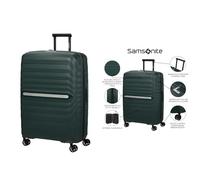 Samsonite Neo Flux 2-Piece Luggage Set - Cabin Spinner Slim (55cm), 39/45 L & Large Spinner (75cm), 109/121 L, Expandable, Jungle Green