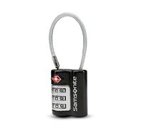 Samsonite Travel Sentry 3-dial Combination Cable Lock, Black, One Size, Travel Sentry 3-dial Combination Cable Lock
