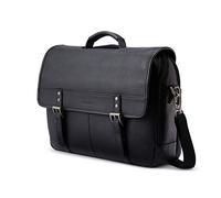Samsonite Unisex-Adult Classic Leather Flapover, Black, One Size, Classic Leather Flapover