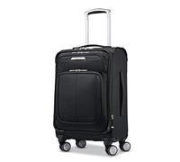 Samsonite Unisex-Adult Solyte DLX Softside Expandable Luggage with Spinner Wheels, Midnight Black, Checked-Medium 25-Inch, Solyte DLX Softside Expandable Luggage with Spinner Wheels