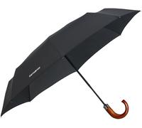 Samsonite Wood Classic S - 3 Section Auto Open Close Crook umbrella, 33 cm, bla