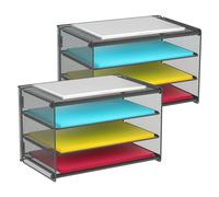 Samstar 2 Pack Paper Letter Tray, 3-Tier Desk File Organizer Paper Sorter Letter Shelf Rack, Mesh Made,Black