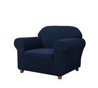 SAMSTEX Stylish 1 Seater Sofa Cover Stretch 1-Piece High Stretch Armchair Cover Machine Washable Non Slip Sofa Slipcovers Thick Soft Armchair Sofa Protector (1 Seater, Navy Blue)