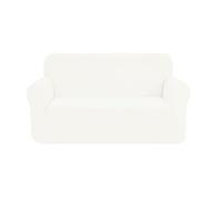 SAMSTEX Stylish Sofa Cover Stretch 1-Piece Sofa Slipcovers High Stretch Sofa Cover 2 Seater Thick Soft Loveseat Sofa Protector Machine Washable Non Slip Couch Covers (2 Seater,Off White)
