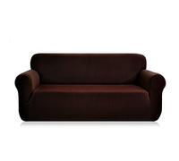 SAMSTEX Stylish Sofa Cover Stretch 1-Piece Sofa Slipcovers High Stretch Sofa Cover 3 Seater Thick Soft Sofa Protector Machine Washable Non Slip Couch Covers (3 Seater, Chocolate)