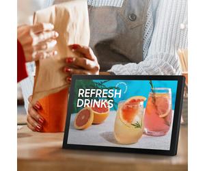Samsung 13" Small Signage QB13C Compact 13-inch Full HD display for digital signage, featuring built-in media playback and a wide range of