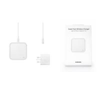 Samsung 15W Super Fast Wireless Charger Pad, Travel Charger and Cable - White