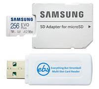 Samsung 256GB Micro SDXC EVO Plus Memory Card for Tablets Compatible with Samsung Galaxy Tab S9 FE and FE+ (MB-MC256SA) U3 C10, A2 V30 Bundle with 1 Everything But Stromboli SD & MicroSD Card Reader