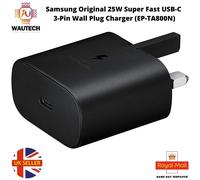 Samsung 25W Super Fast Charge USB-C 3-Pin Wall Plug Charger (EP-TA800N) - Black