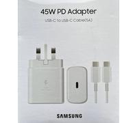 Samsung 5 Amp 45W UK USB C Super Fast Mains White Wall Charger EP-TA845