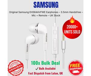 Samsung EHS64 Wired Earphones 3.5mm Headphones Mic Bulk Lot 100