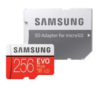 Samsung EVO Plus 256 GB microSDXC UHS-I U3 100 MB/s Full HD & 4K UHD Memory Card with Adapter (MB-MC256GA) - Red/White